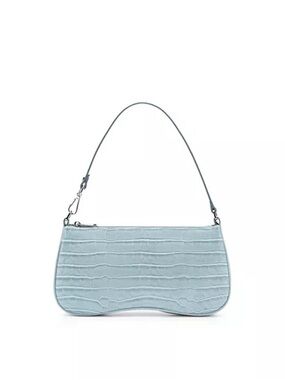 JW PEI EVA Pale Blue Croc-Embossed Mini Shoulder Bag